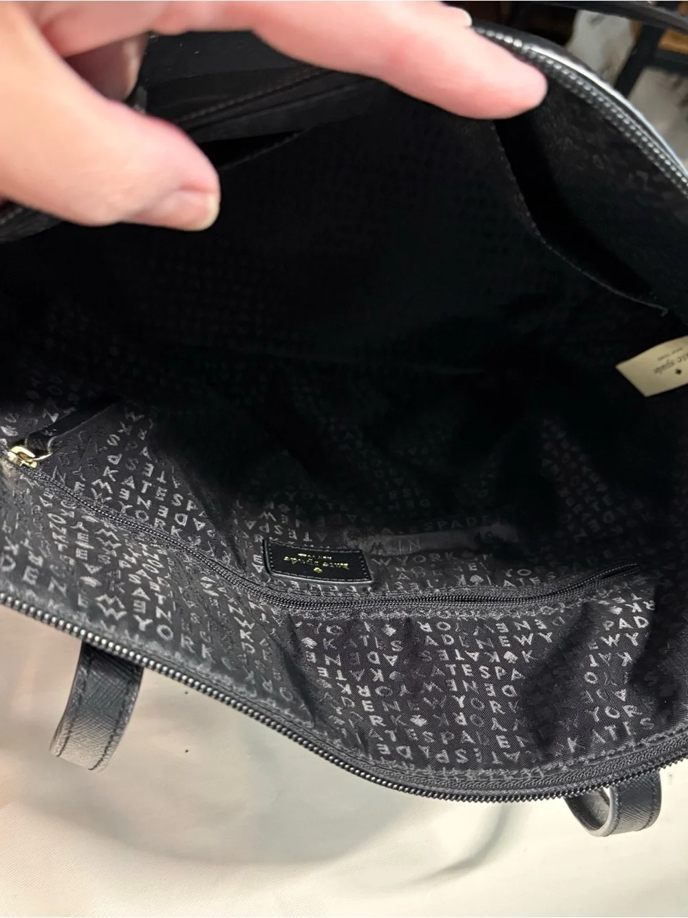 Kate Spade Black Sparkle Tote with Matching Wallet and Dust Bag - Picture 9 of 13